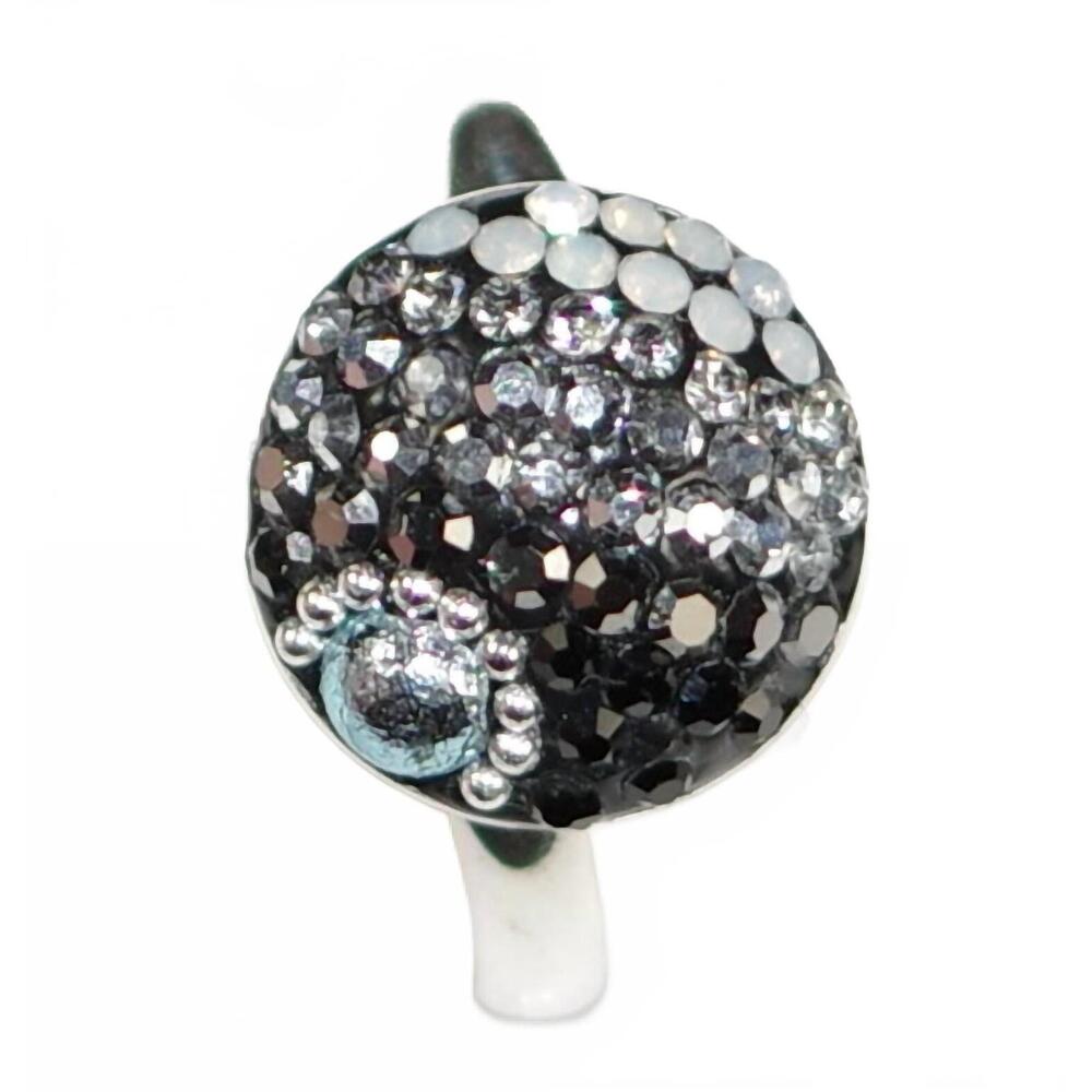 NEW MOSAICO women's austrian crystals adjustable ring in silver